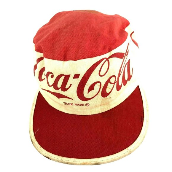 Vintage Coca-Cola Hat - Red & White Stripe Stretch Style